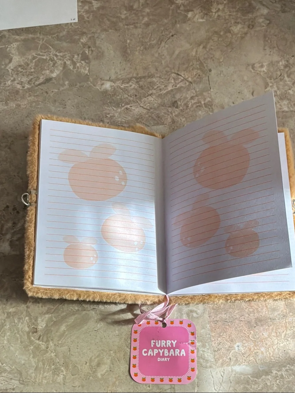 Furry Capybara Plush Diary